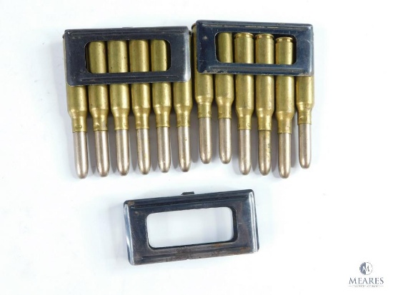12 Rounds of WW2 Italian Carcano Rifle Clips and Ammunition
