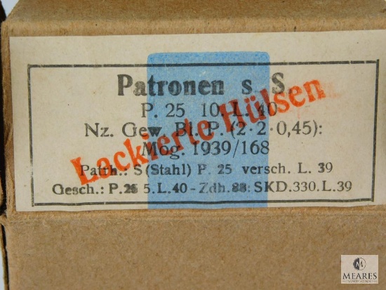 15 Rounds of Ammunition with P25 Headstamp (Metallwarenfabrik Treuenbritzen GmbH, Werk Sebaldushof)