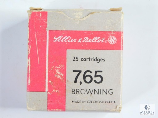 25 Rounds of Sellier & Bellot 7.65 Browning