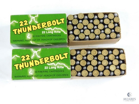 Two Boxes of 22 Thunderbolt .22 Long Rifle Hi-Speed Ammunition