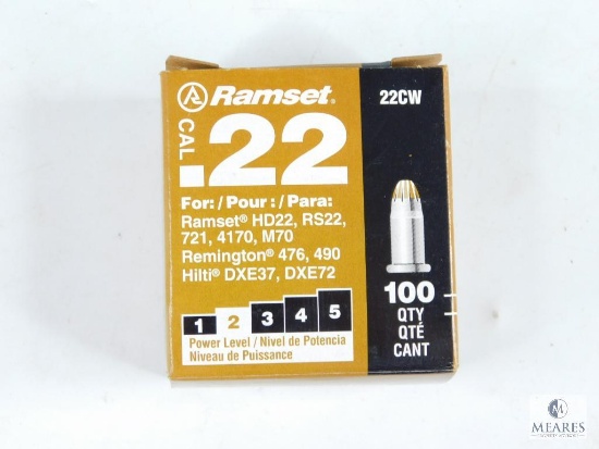 Box of 100 Ramset .22 Caliber Rounds - Power Level 2