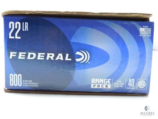 800 Rounds Federal .22 Long Rifle Ammo. 40 Grain LRN 1200 FPS