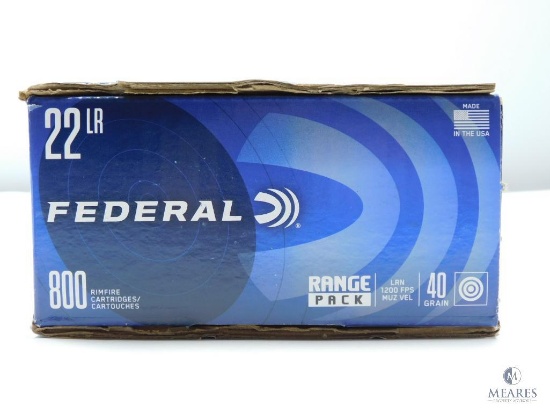 800 Rounds Federal .22 Long Rifle Ammo. 40 Grain LRN 1200 FPS