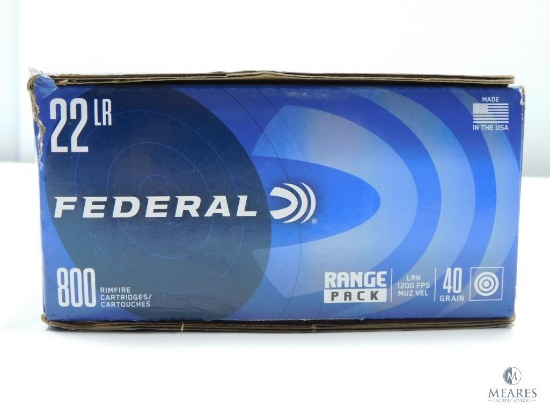 800 Rounds Federal .22 Long Rifle Ammo. 40 Grain LRN 1200 FPS