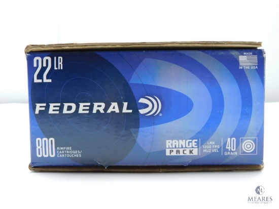 800 Rounds Federal .22 Long Rifle Ammo. 40 Grain LRN 1200 FPS
