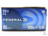 800 Rounds Federal .22 Long Rifle Ammo. 40 Grain LRN 1200 FPS