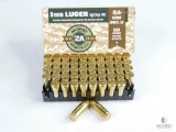 50 Rounds 9mm Luger Patriot 2A Sports, LLC 8g/124gr FMJ