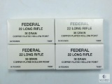 200 Rounds Federal .22 Long Rifle 36 Grain Copper Plated Hollow Point