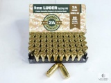 50 Rounds 9mm Luger Patriot 2A Sports, LLC 8g/124gr FMJ