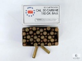 50 Rounds Cal. 30 Carbine 110 Gr. Ball