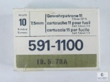 10 Rounds of 7.5mm Ammunition in Original Unopened Packaging