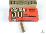 20 Rounds Norma US Carbine 110 Gr. Soft Point Round Nose