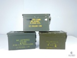 Three Empty Metal Ammunition Boxes