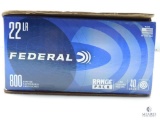800 Rounds Federal .22 Long Rifle Ammo. 40 Grain LRN 1200 FPS