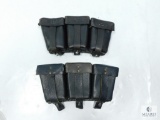 Group of Two Three-compartment Leather Ammunition Pouches