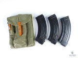 Military Magazine Pouch with Three Steel AK-47 Magazines