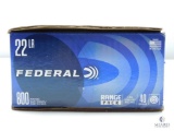 800 Rounds Federal .22 Long Rifle Ammo. 40 Grain LRN 1200 FPS
