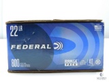 800 Rounds Federal .22 Long Rifle Ammo. 40 Grain LRN 1200 FPS