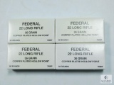200 Rounds Federal .22 Long Rifle 36 Grain Copper Plated Hollow Point