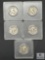 Five Mixed Date and Mint Silver Standing Liberty Quarters
