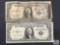 Group of Two US $1 Size-size Silver Certificates - One with Signatures Down the Reverse