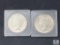 Two 1922 Peace Dollars
