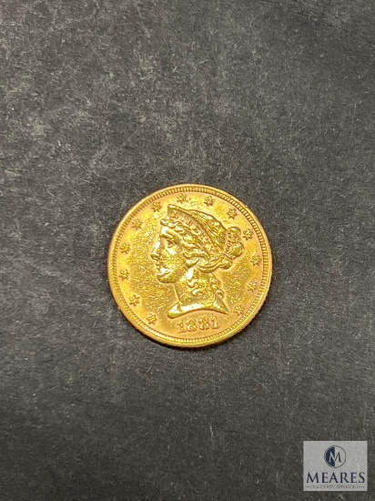 1881 US $5 Liberty Gold Piece