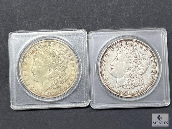 Group of Two 1921-P Morgan Silver Dollars