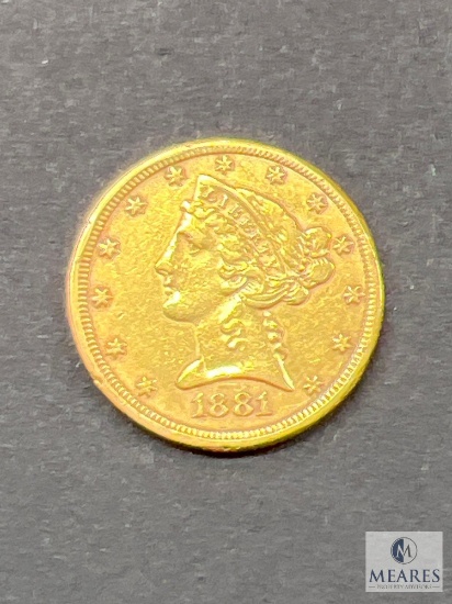 1881 US $5 Liberty Gold Piece