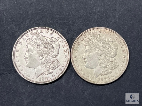 Group of Two 1921-P Morgan Silver Dollars