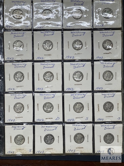 Sheet of 20 Mixed Date and Mint Mercury Dimes - Lower Grades
