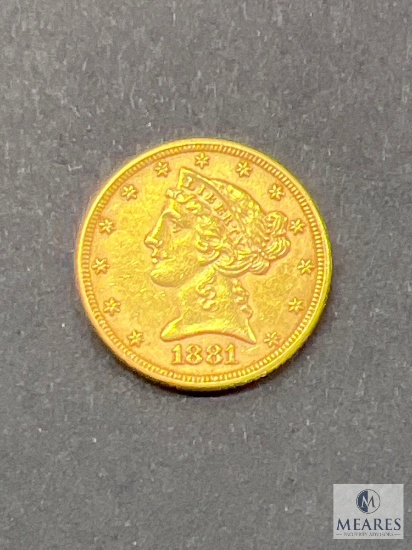 1881 US $5 Liberty Gold Piece