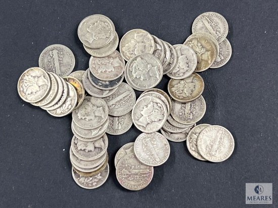 Roll of Mixed Date and Mint Mercury Dimes