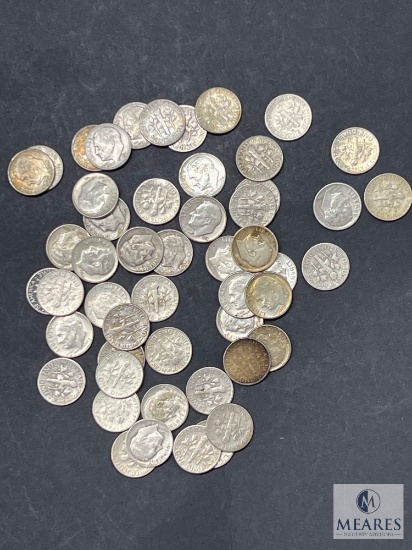 Roll of (50) Mixed Date and Mint Silver Roosevelt Dimes