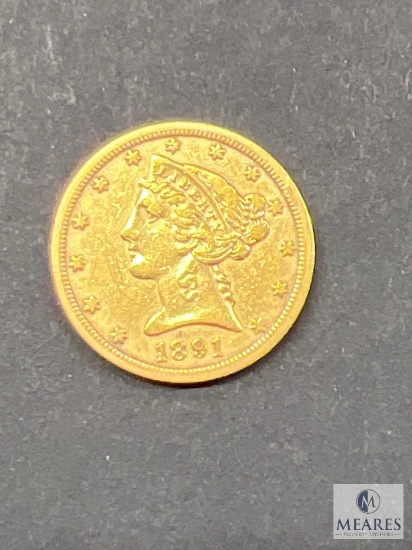 1891-CC Carson City US $5 Liberty Gold Piece