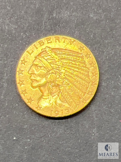 1913 US Indian Head $5 Gold Piece