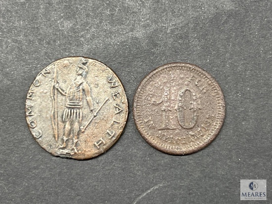 Tokens - Seneca, SC and 1786 Massachussetts