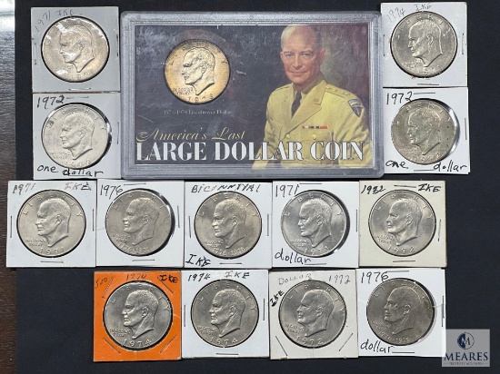 Mixed Lot of 14 Eisenhower Dollars