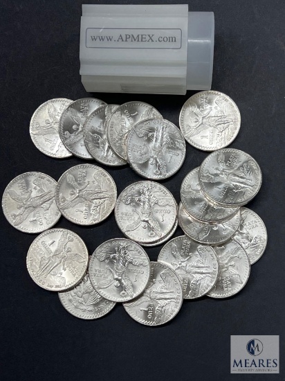 Roll of 20: 1984 Mexican Libertad 1 oz Silver Coins - .999 Fine Silver