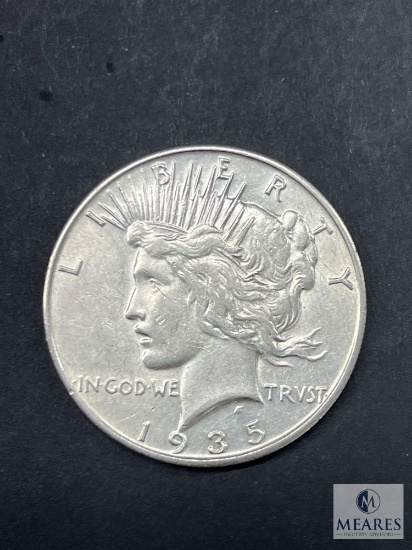 1935-S Peace Dollar with Filled in S