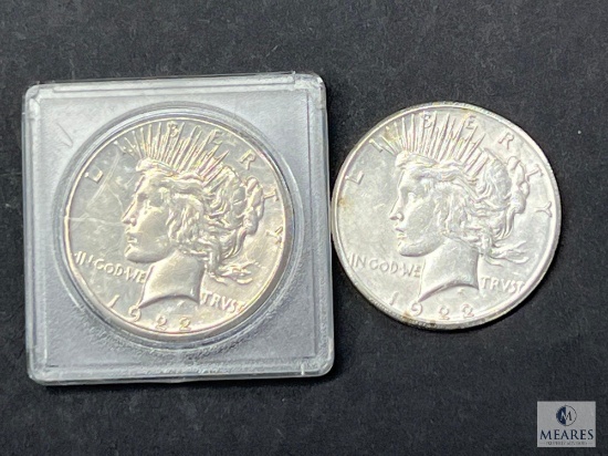 Two 1922-D Peace Dollars