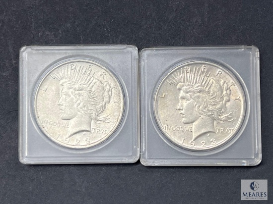 Two 1922 Peace Dollars