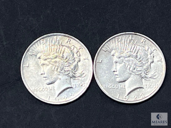 Two 1923 Peace Dollars