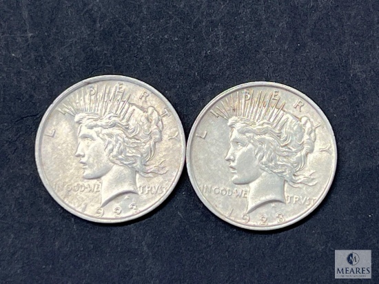 Two 1923 Peace Dollars
