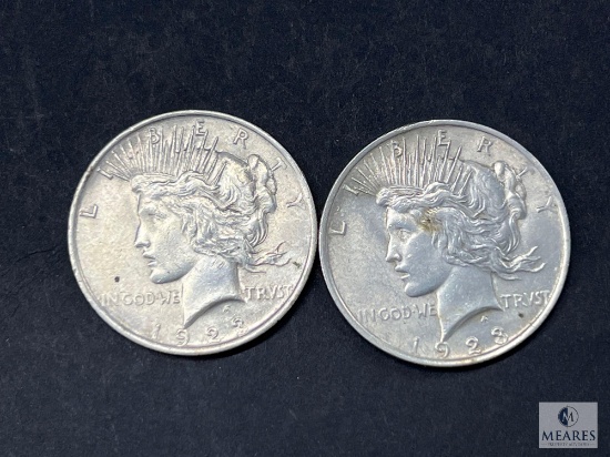 Two 1923 Peace Dollars
