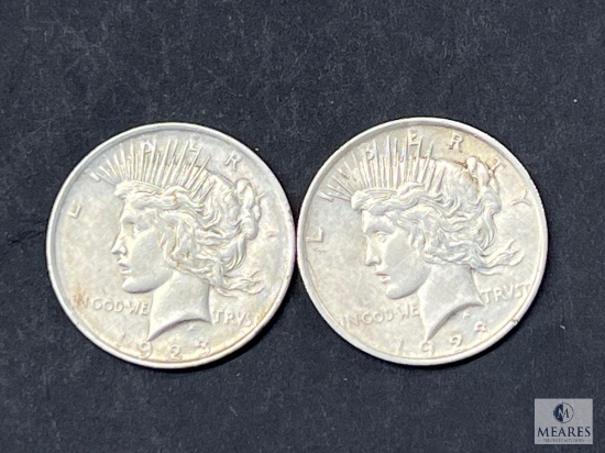 Two 1923 Peace Dollars