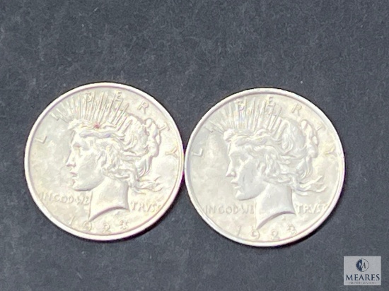 Two 1923 Peace Dollars