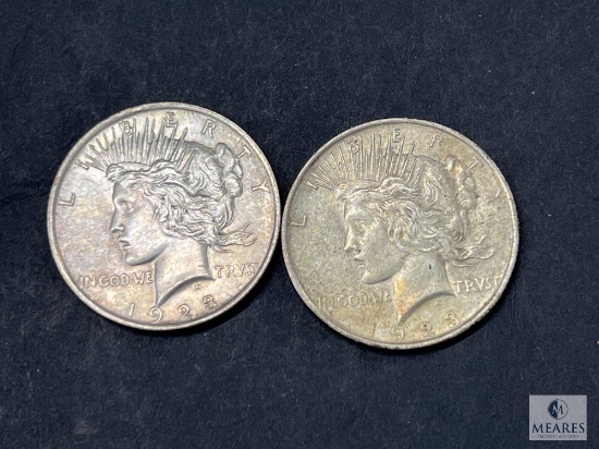 Two 1923 Peace Dollars