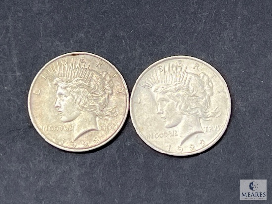 Two 1923 Peace Dollars