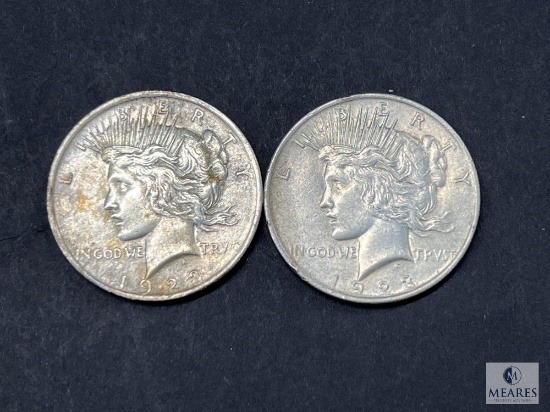 Two 1923 Peace Dollars